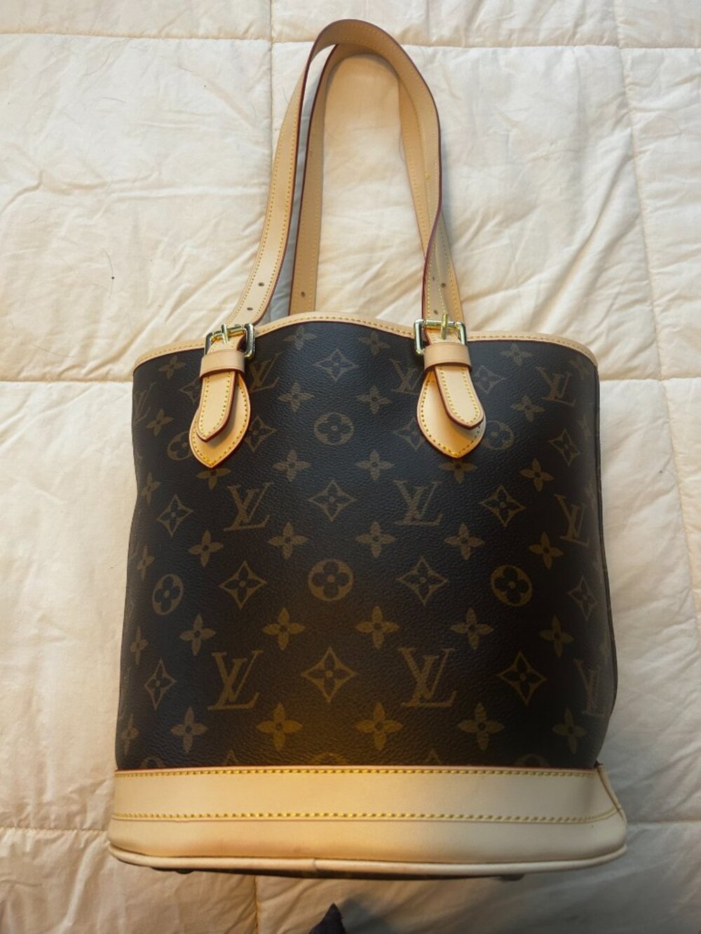 Brown Monogram bucket bag with monogram canvas. - Picture 2 of 7